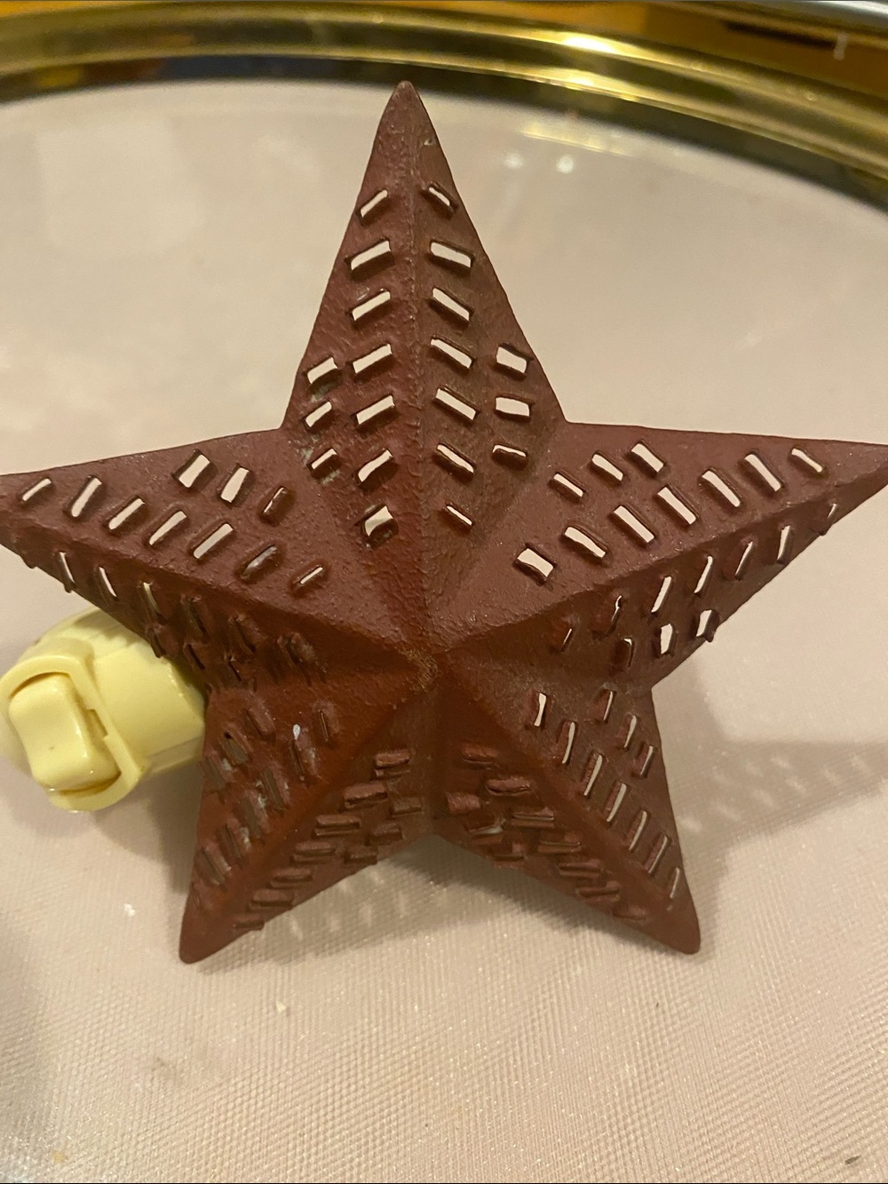 Vintage metal  star night light